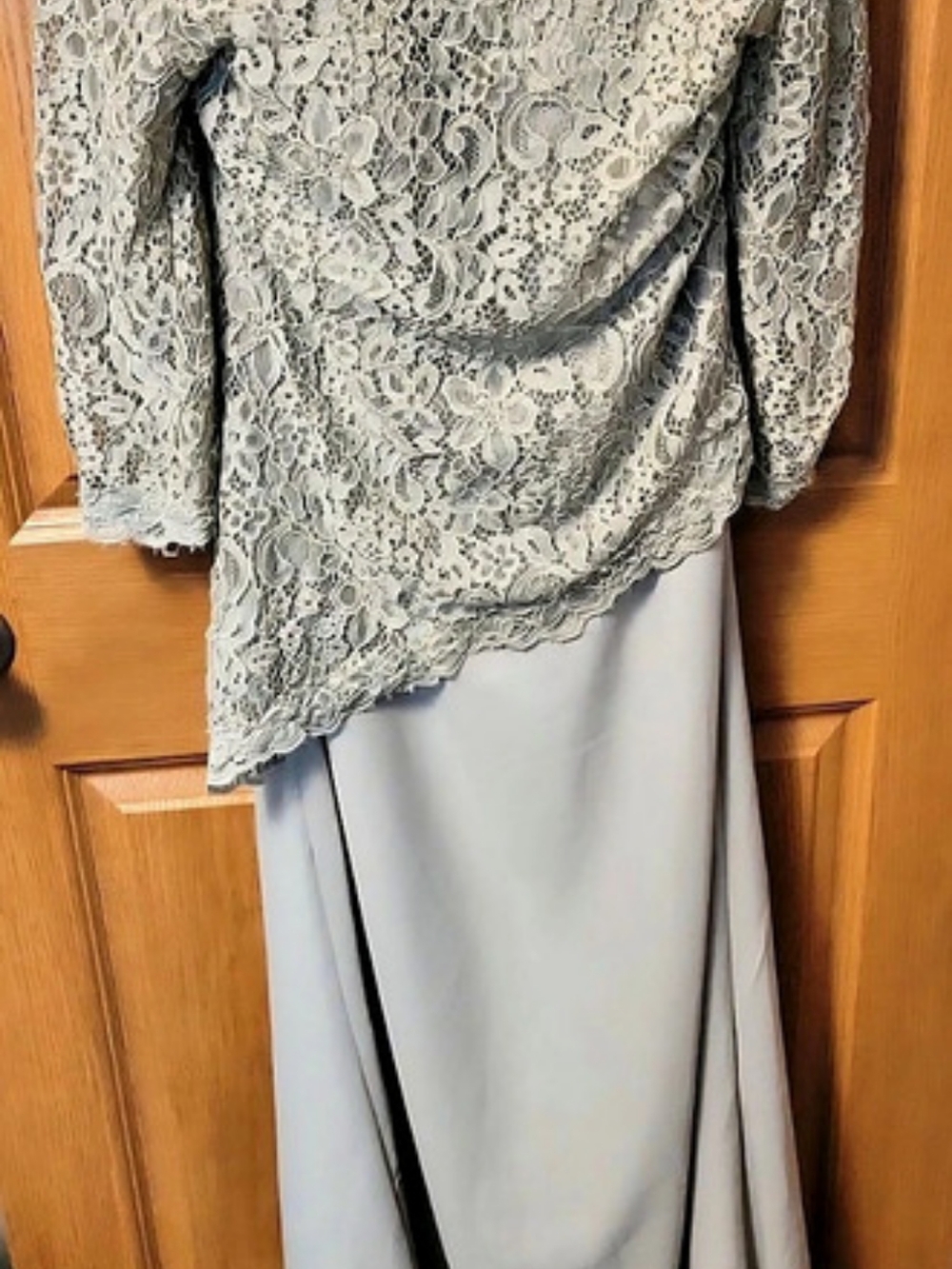 Ada'sBridal Floral Lace Maxi Dress Gray Size 10 NWT